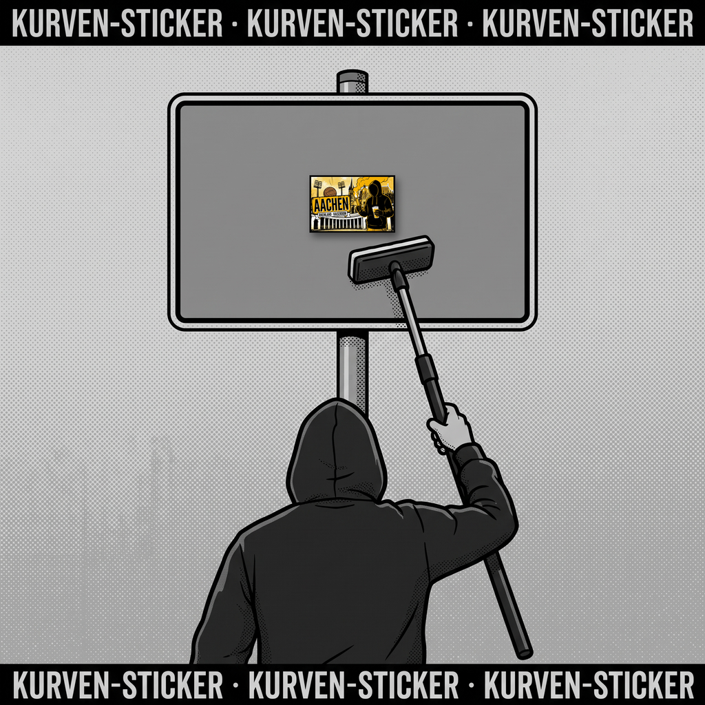 Aachen Ultra Aufkleber kaufen – Vinyl Sticker für die Kurve, wetterfest – mit Stickerstab