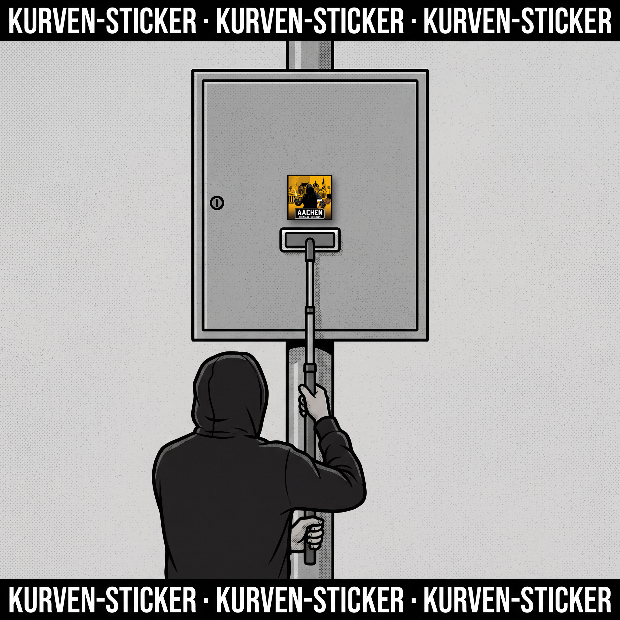 Ultra Sticker Aachen kaufen – Vinyl Sticker für die Kurve, wetterfest – mit 1m Teleskopstab