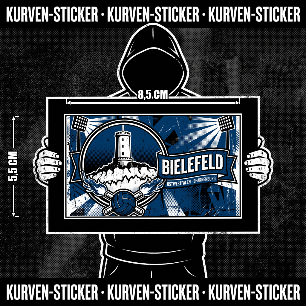 Bielefeld Fußball Sticker kaufen – Vinyl Sticker für die Kurve, wetterfest – Charakter haelt den Sticker
