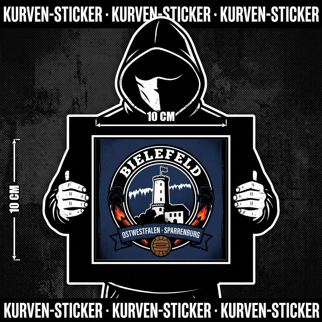 Bielefeld Fußball Aufkleber kaufen – Vinyl Sticker für die Kurve, wetterfest – Charakter haelt den Sticker