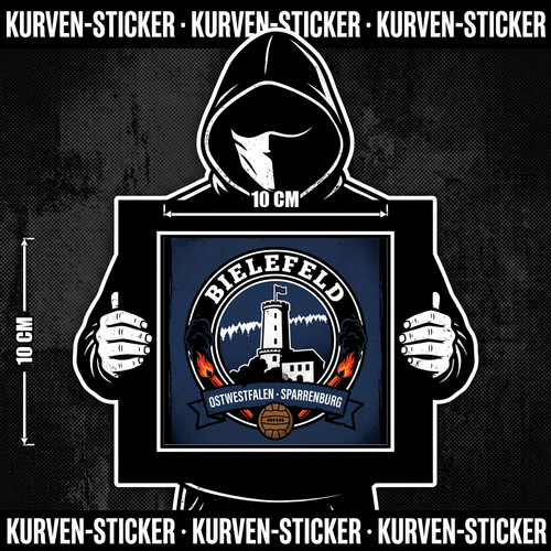 Bielefeld Fußball Aufkleber kaufen – Vinyl Sticker für die Kurve, wetterfest – Charakter haelt den Sticker