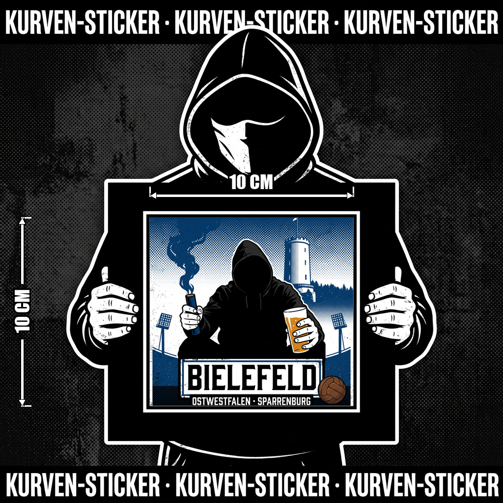 Bielefeld Ultra Sticker kaufen – Vinyl Sticker für die Kurve, wetterfest – Charakter haelt den Sticker