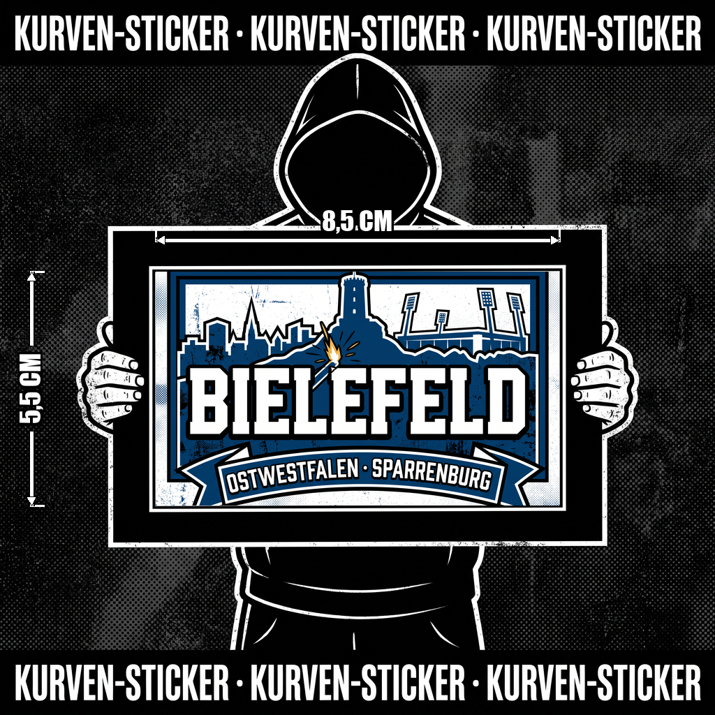Ultra Aufkleber Bielefeld kaufen – Vinyl Sticker für die Kurve, wetterfest – Charakter haelt den Sticker