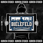Ultra Aufkleber Bielefeld kaufen – Vinyl Sticker für die Kurve, wetterfest – Charakter haelt den Sticker