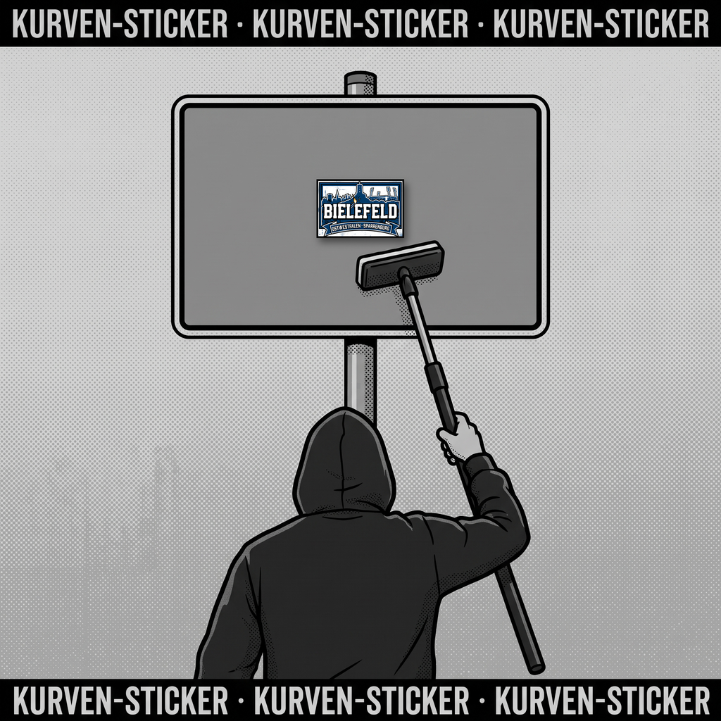 Ultra Aufkleber Bielefeld kaufen – Vinyl Sticker für die Kurve, wetterfest – mit 1m Aufkleberstab