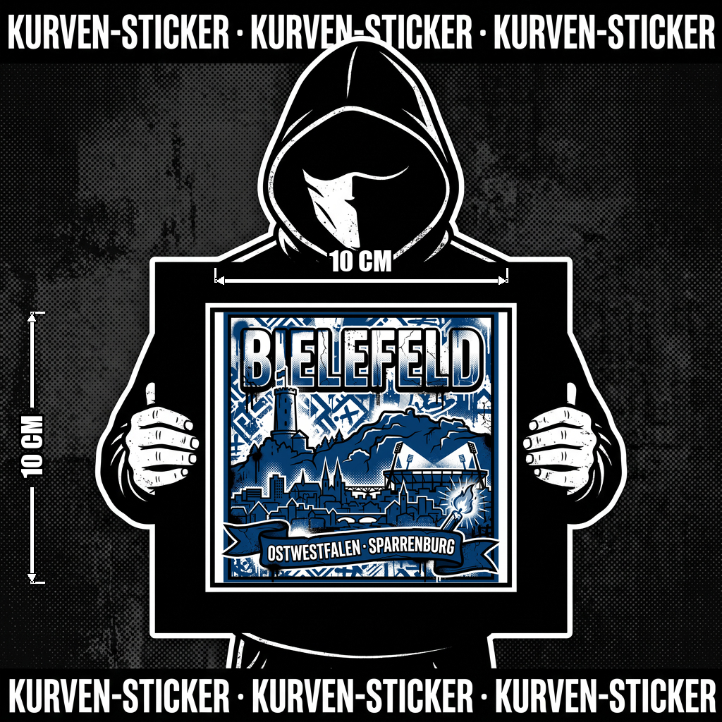Fußball Sticker Bielefeld kaufen – Vinyl Sticker für die Kurve, wetterfest – Charakter haelt den Sticker
