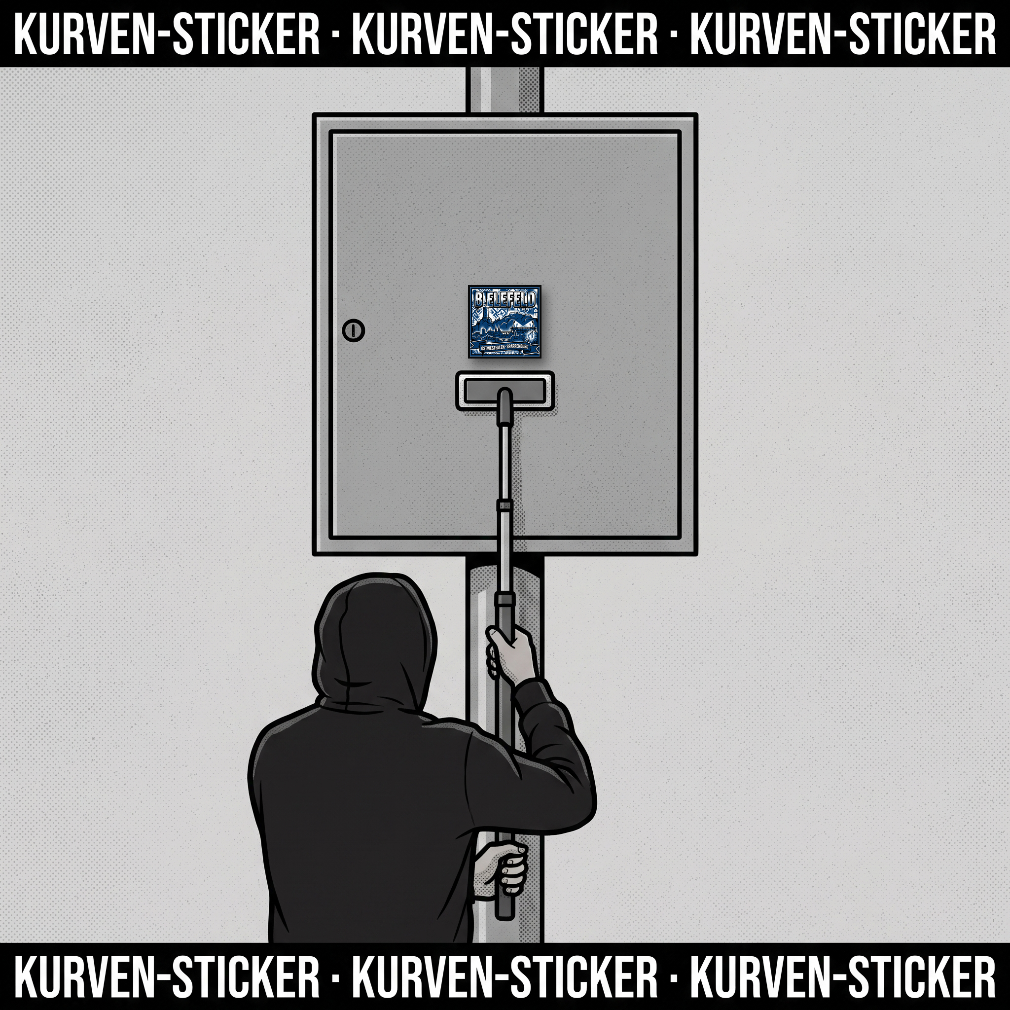 Fußball Sticker Bielefeld kaufen – Vinyl Sticker für die Kurve, wetterfest – mit Vinyl-Stickerstab