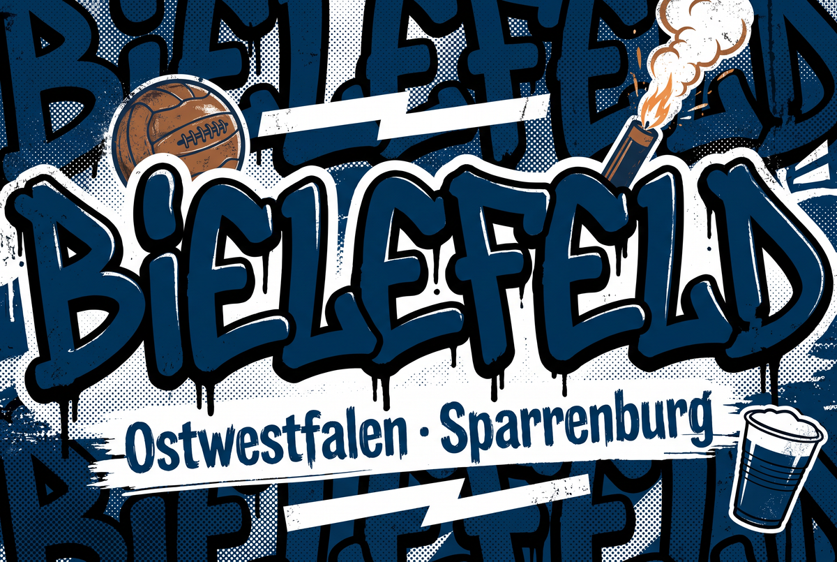 Fußball Aufkleber Bielefeld kaufen – Vinyl Sticker für die Kurve, wetterfest