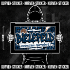 Fußball Aufkleber Bielefeld kaufen – Vinyl Sticker für die Kurve, wetterfest – Charakter haelt den Sticker