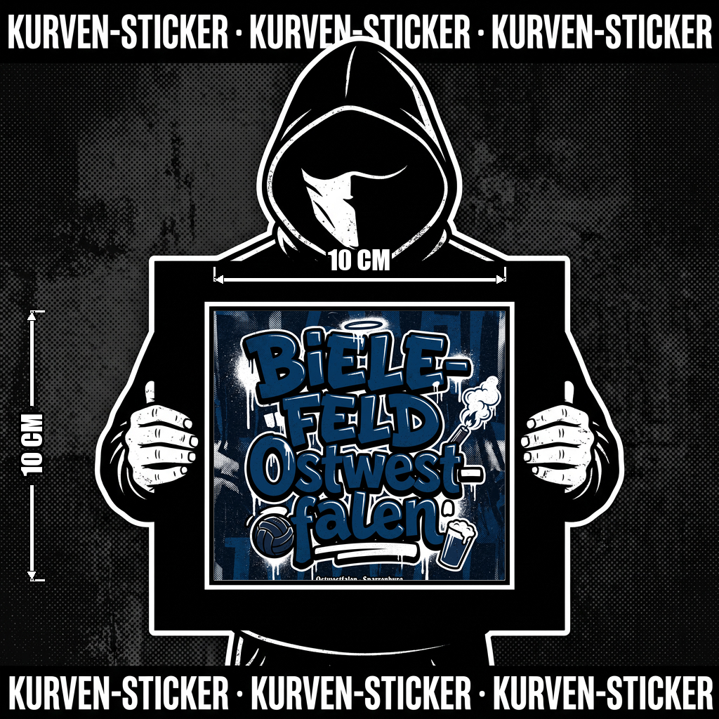 Bielefeld Ultra Aufkleber kaufen – Vinyl Sticker für die Kurve, wetterfest – Charakter haelt den Sticker