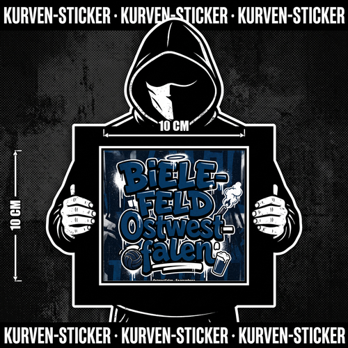 Bielefeld Ultra Aufkleber kaufen – Vinyl Sticker für die Kurve, wetterfest – Charakter haelt den Sticker