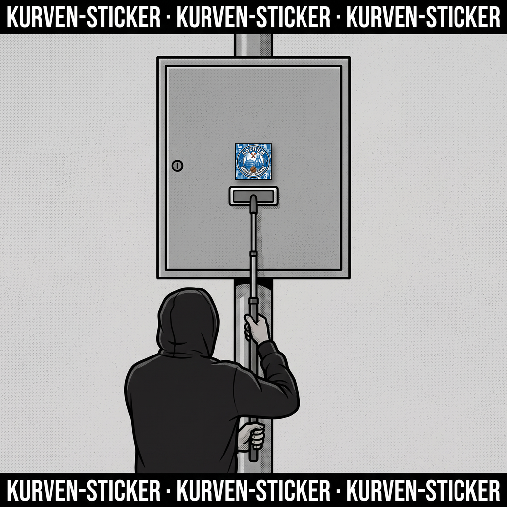 Bochum Fußball Aufkleber kaufen – Vinyl Sticker für die Kurve, wetterfest – mit Aufkleberstab