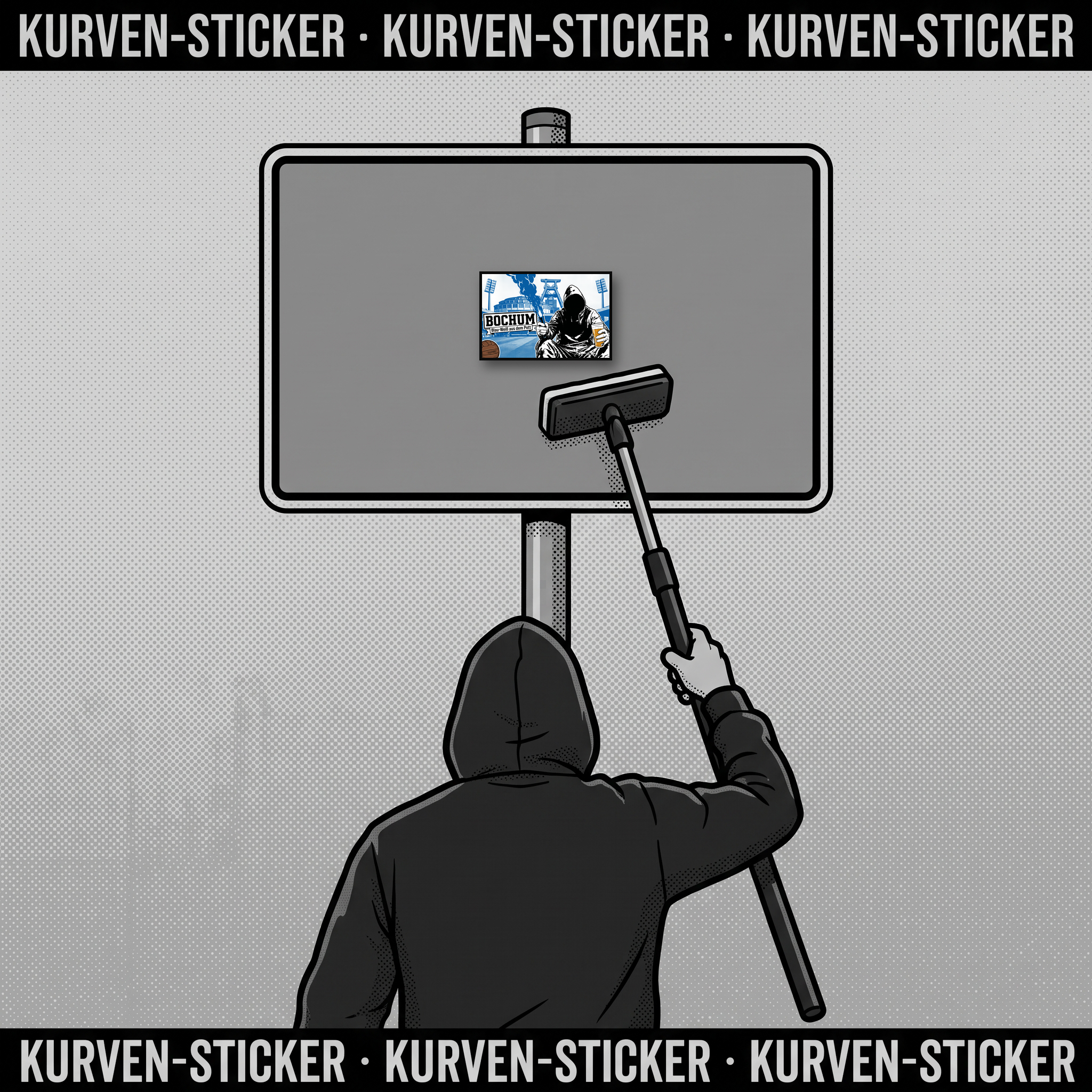 Bochum Ultra Sticker kaufen – Vinyl Sticker für die Kurve, wetterfest – mit Stickerstab