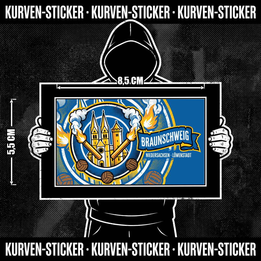 Braunschweig Ultra Aufkleber kaufen – Vinyl Sticker für die Kurve, wetterfest