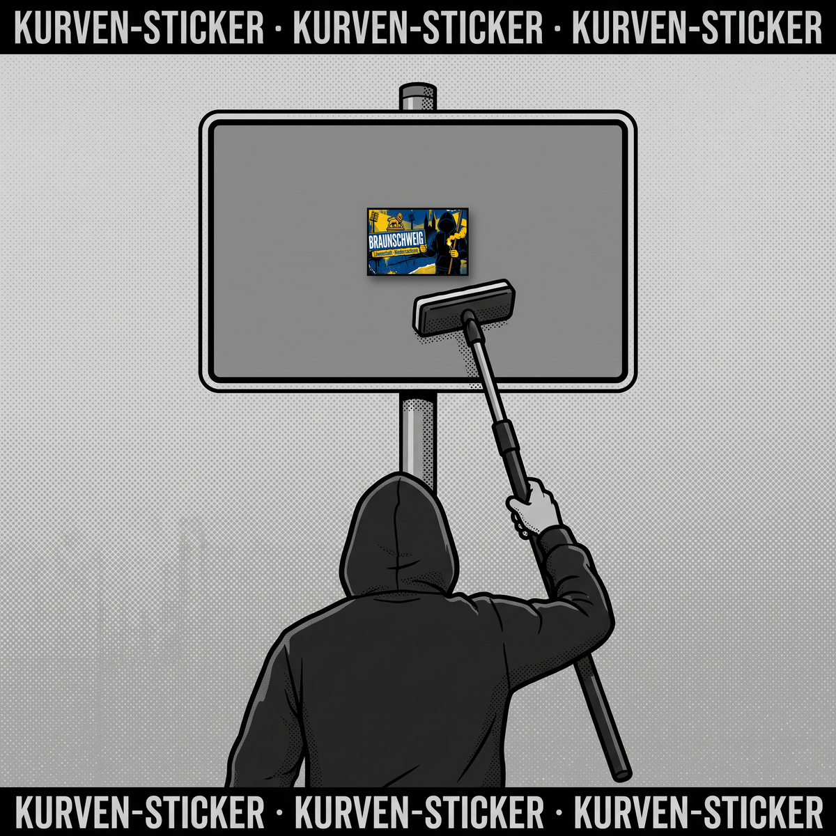 Ultra Sticker Braunschweig kaufen – Vinyl Sticker für die Kurve, wetterfest – mit Stickerstab