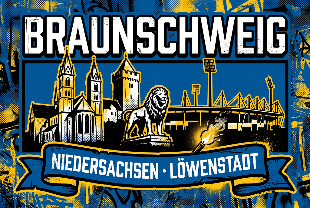 Fußball Aufkleber Braunschweig kaufen – Vinyl Sticker für die Kurve, wetterfest