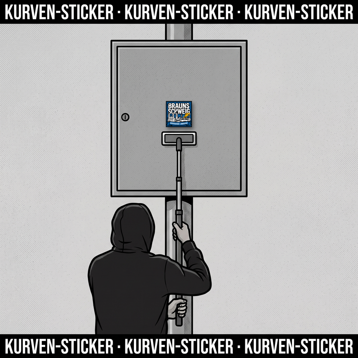 Braunschweig Ultra Sticker kaufen – Vinyl Sticker für die Kurve, wetterfest – mit Vinyl-Stickerstab