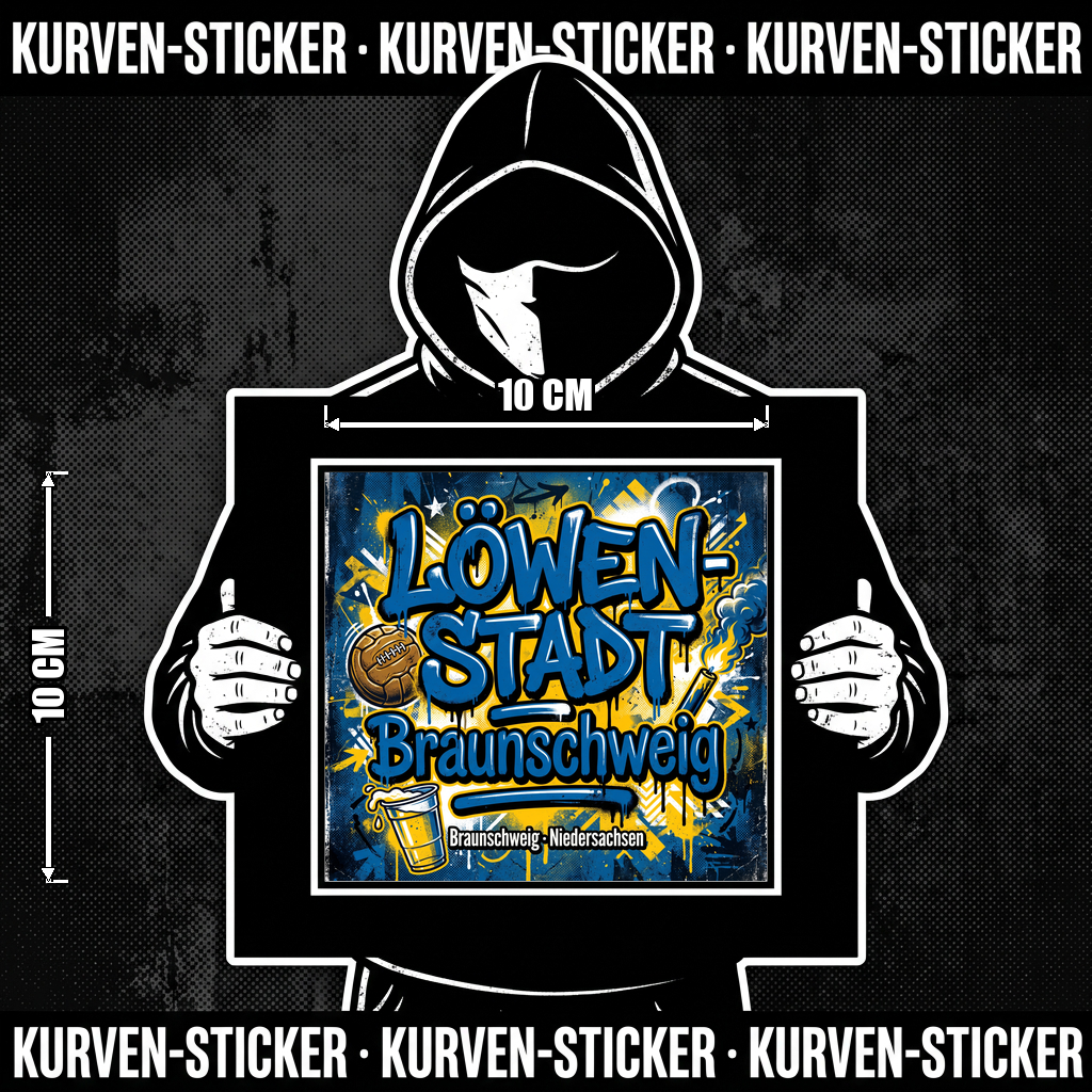 Fußball Sticker Braunschweig kaufen – Vinyl Sticker für die Kurve, wetterfest
