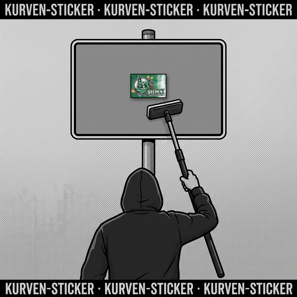 Fußball Aufkleber Bremen kaufen – Vinyl Sticker für die Kurve, wetterfest – mit Teleskopstab