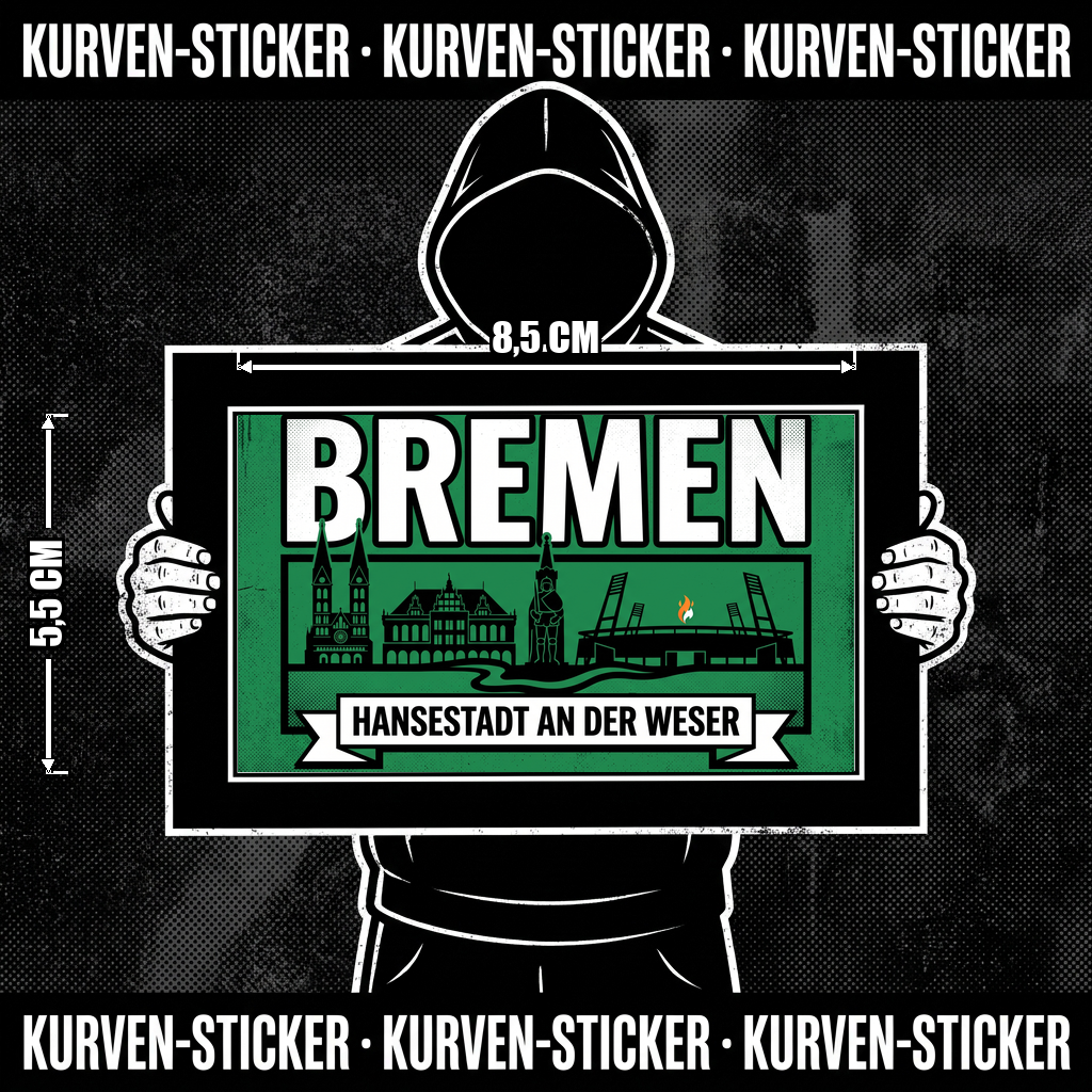 Bremen Fußball Aufkleber kaufen – Vinyl Sticker für die Kurve, wetterfest