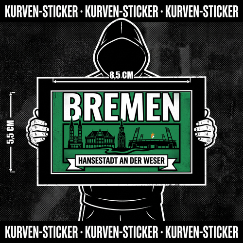 Bremen Fußball Aufkleber kaufen – Vinyl Sticker für die Kurve, wetterfest