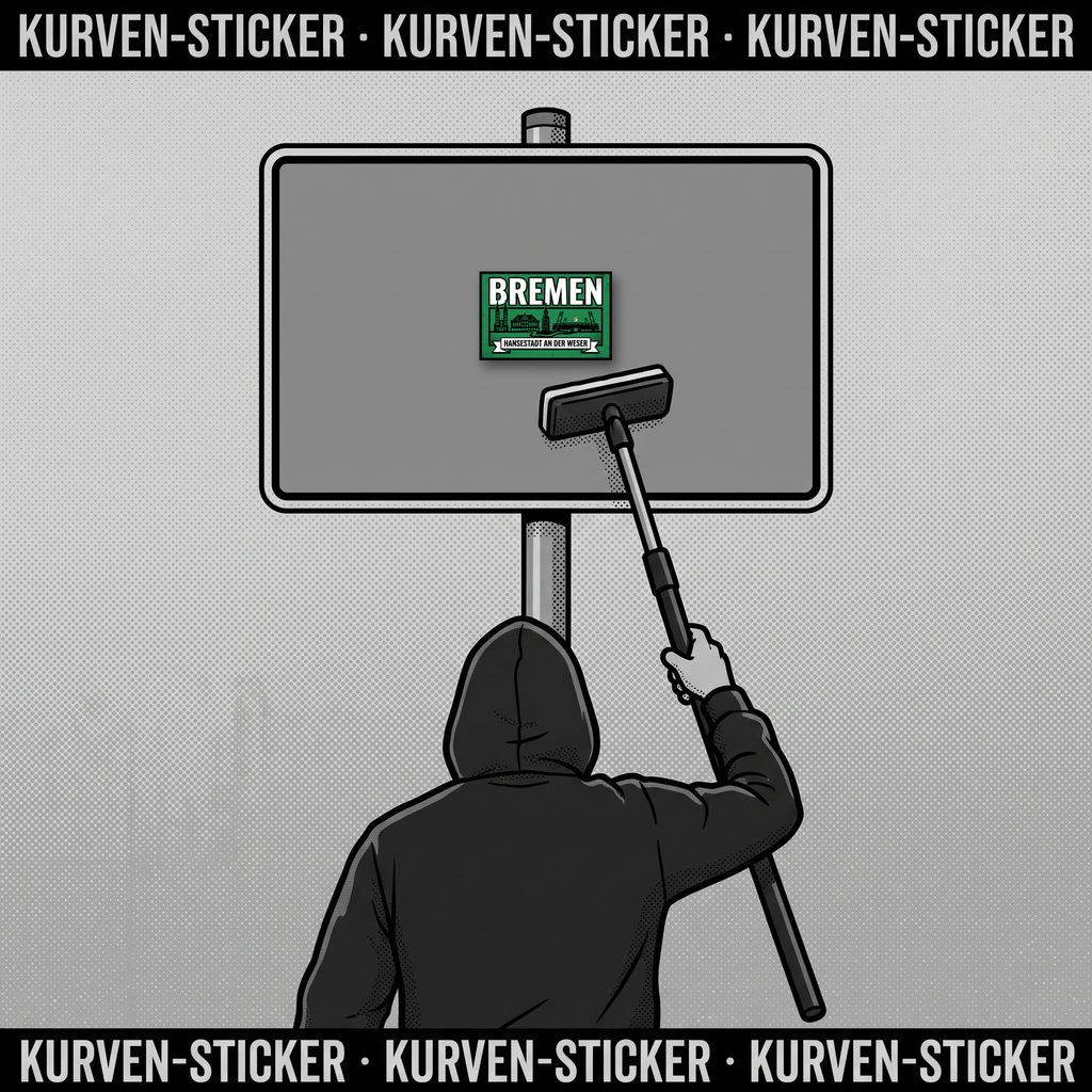 Bremen Fußball Aufkleber kaufen – Vinyl Sticker für die Kurve, wetterfest – mit 1m Aufkleberstab