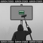 Bremen Fußball Aufkleber kaufen – Vinyl Sticker für die Kurve, wetterfest – mit 1m Aufkleberstab