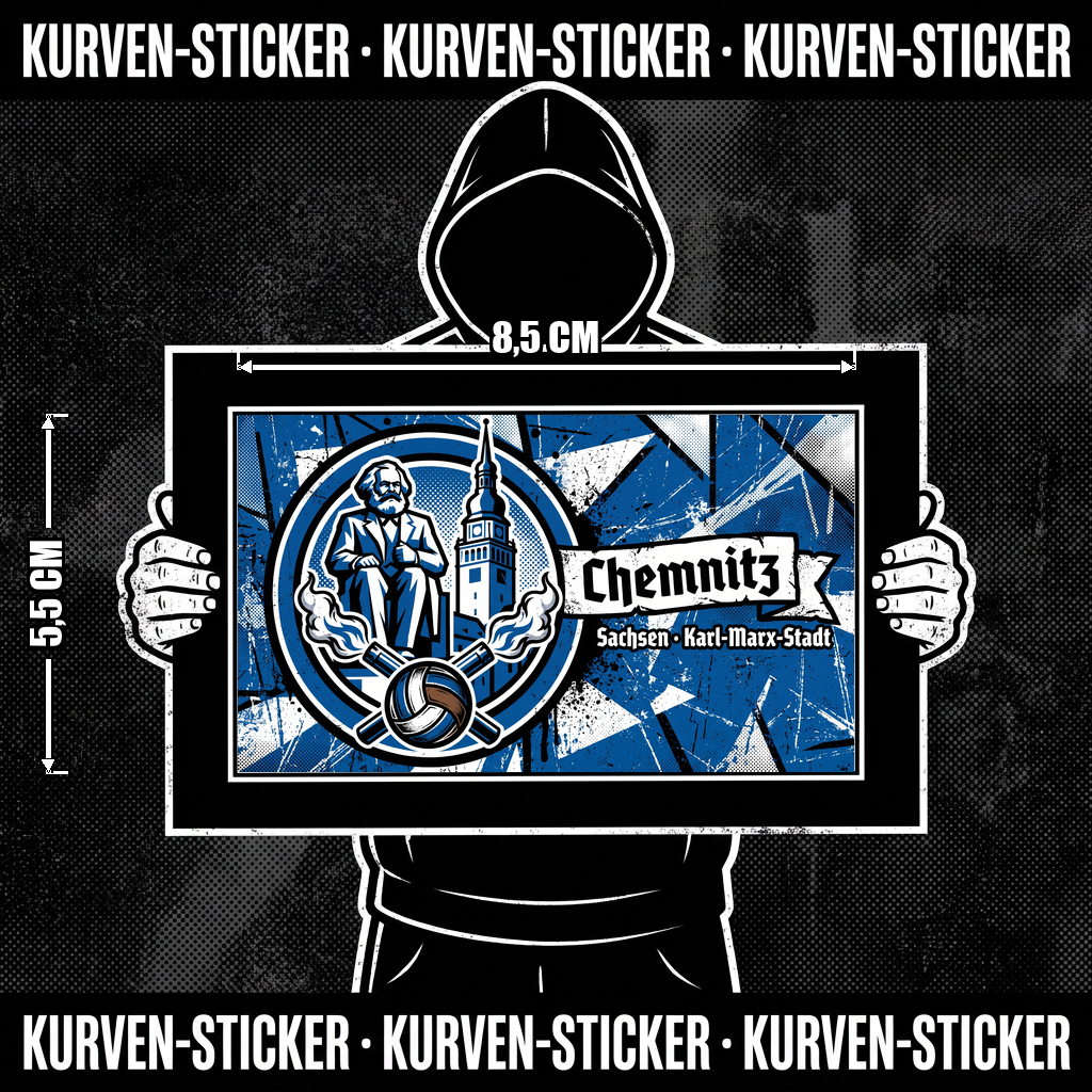 Chemnitz Ultra Aufkleber kaufen – Vinyl Sticker für die Kurve, wetterfest – Charakter haelt den Sticker