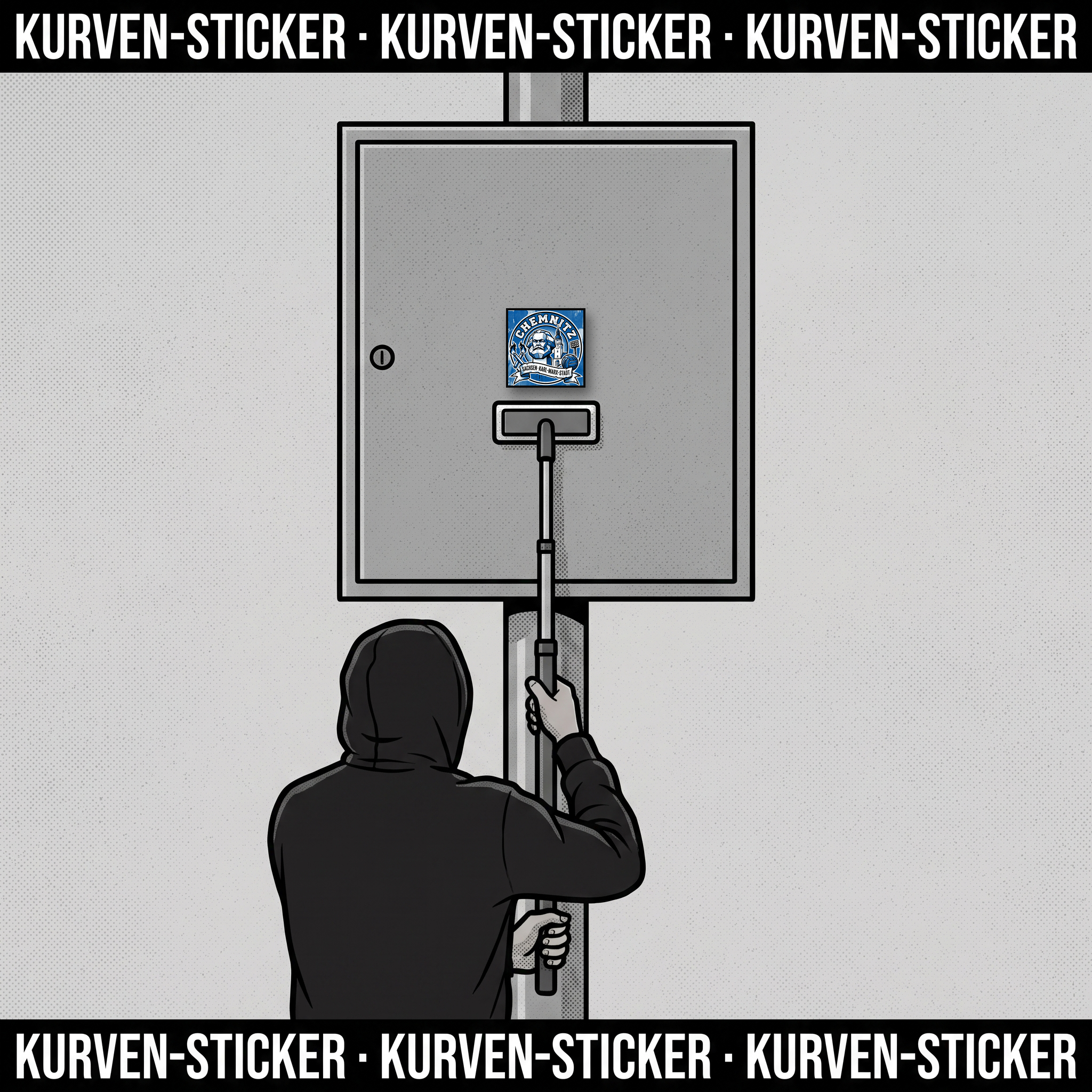 Ultra Sticker Chemnitz kaufen – Vinyl Sticker für die Kurve, wetterfest – mit Aufkleberstab