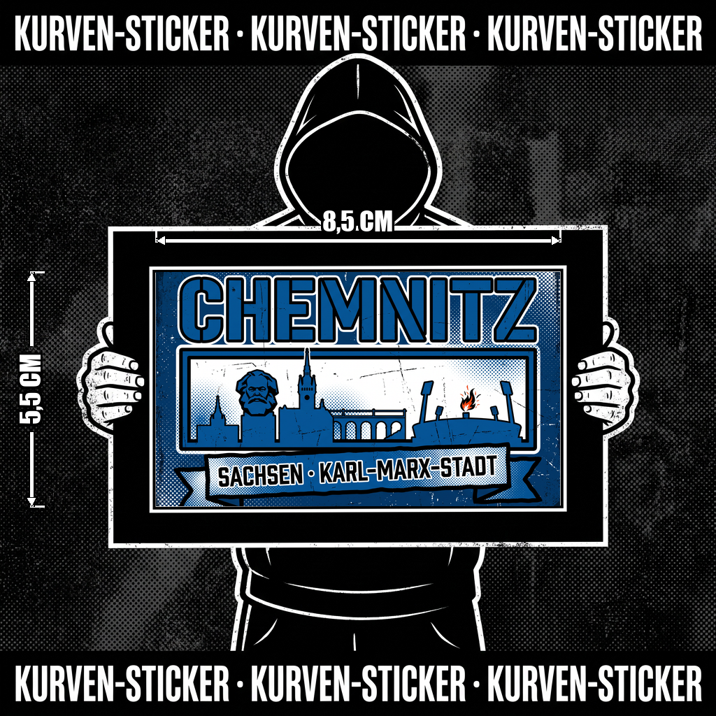 Fußball Sticker Chemnitz kaufen – Vinyl Sticker für die Kurve, wetterfest – Charakter haelt den Sticker