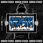 Chemnitz Fußball Sticker kaufen – Vinyl Sticker für die Kurve, wetterfest – Charakter haelt den Sticker