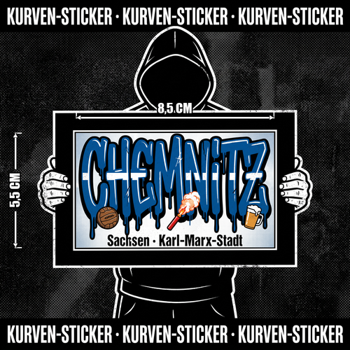 Chemnitz Fußball Sticker kaufen – Vinyl Sticker für die Kurve, wetterfest – Charakter haelt den Sticker