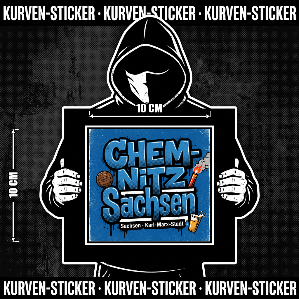 Fußball Aufkleber Chemnitz kaufen – Vinyl Sticker für die Kurve, wetterfest – Charakter haelt den Sticker