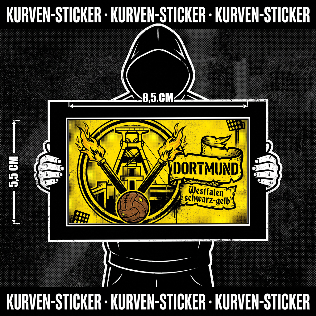 Fußball Sticker Dortmund kaufen – Vinyl Sticker für die Kurve, wetterfest