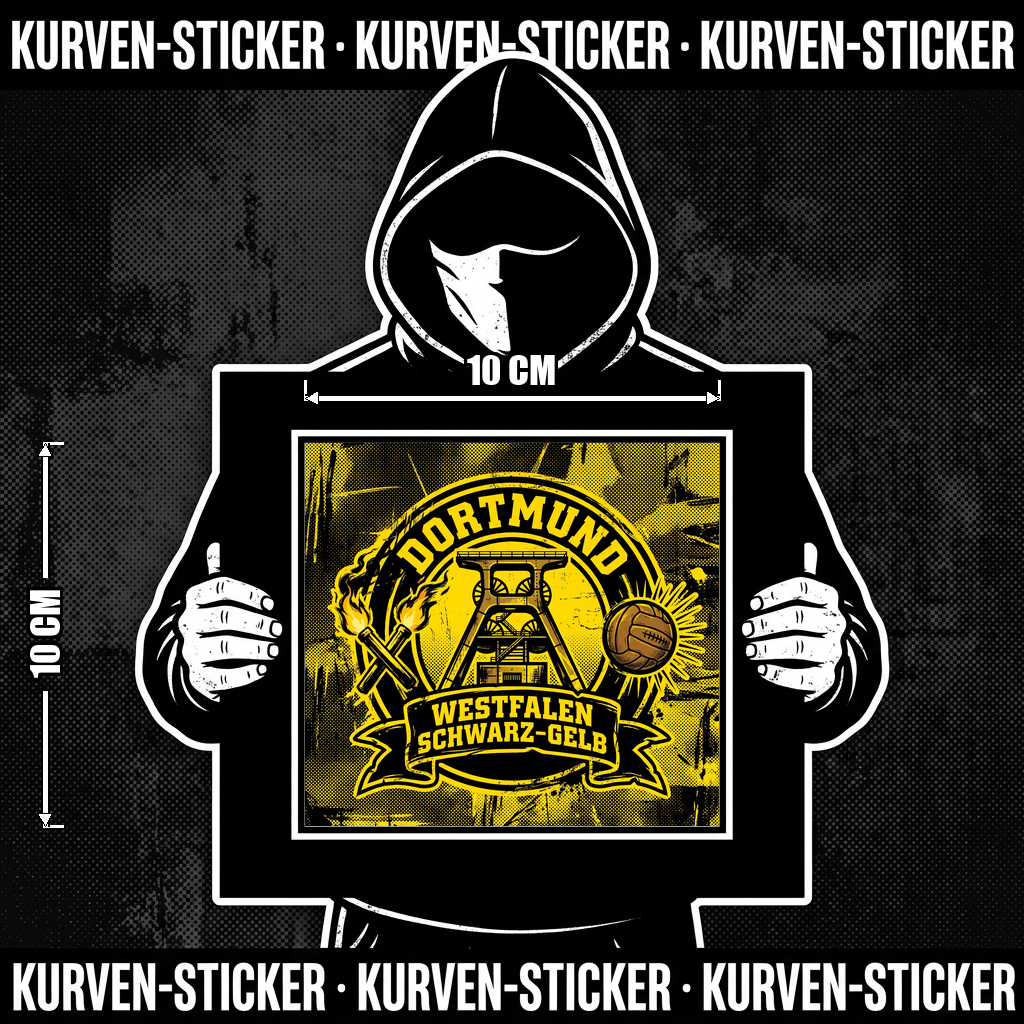 Fußball Aufkleber Dortmund kaufen – Vinyl Sticker für die Kurve, wetterfest