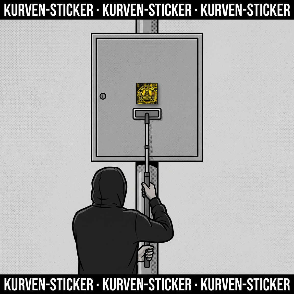 Fußball Aufkleber Dortmund kaufen – Vinyl Sticker für die Kurve, wetterfest – mit Sticker-Aufkleberstab