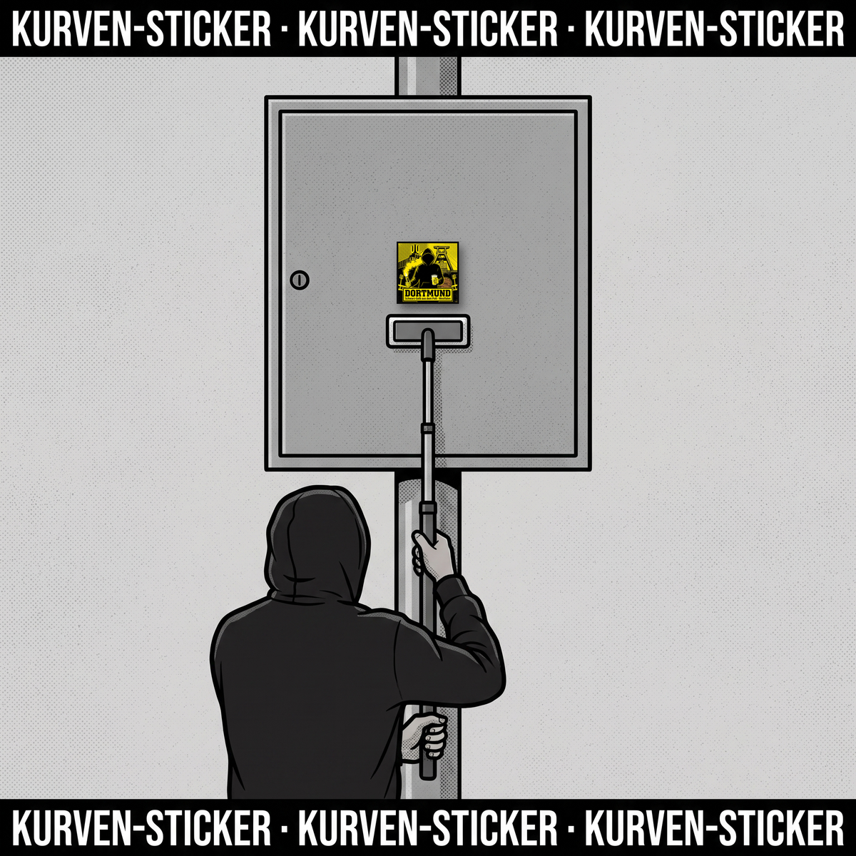 Fan Sticker Dortmund für den Block kaufen – Vinyl Sticker wetterfest – mit Aufkleberstab