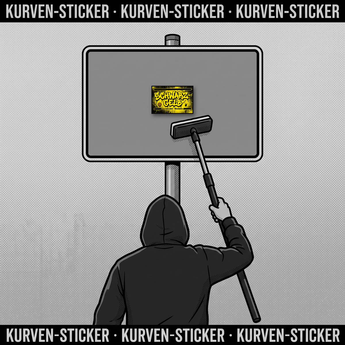 Ultra Aufkleber Dortmund kaufen – Vinyl Sticker für die Kurve, wetterfest – mit 1m Aufkleberstab