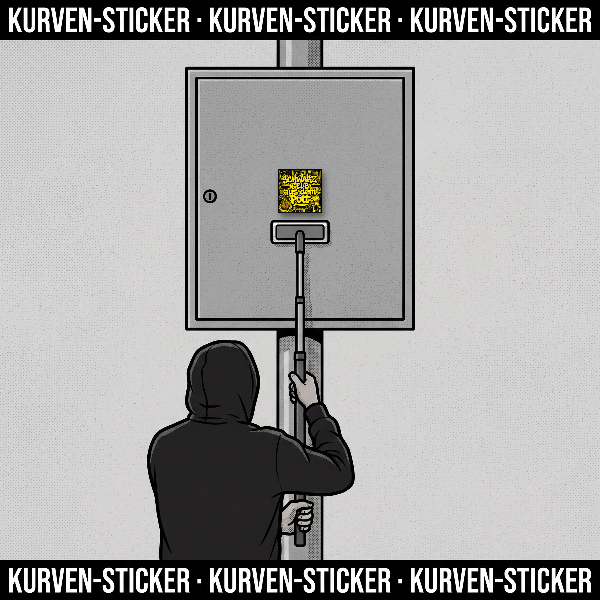 Ultra Sticker Dortmund kaufen – Vinyl Sticker für die Kurve, wetterfest – mit Vinyl-Stickerstab