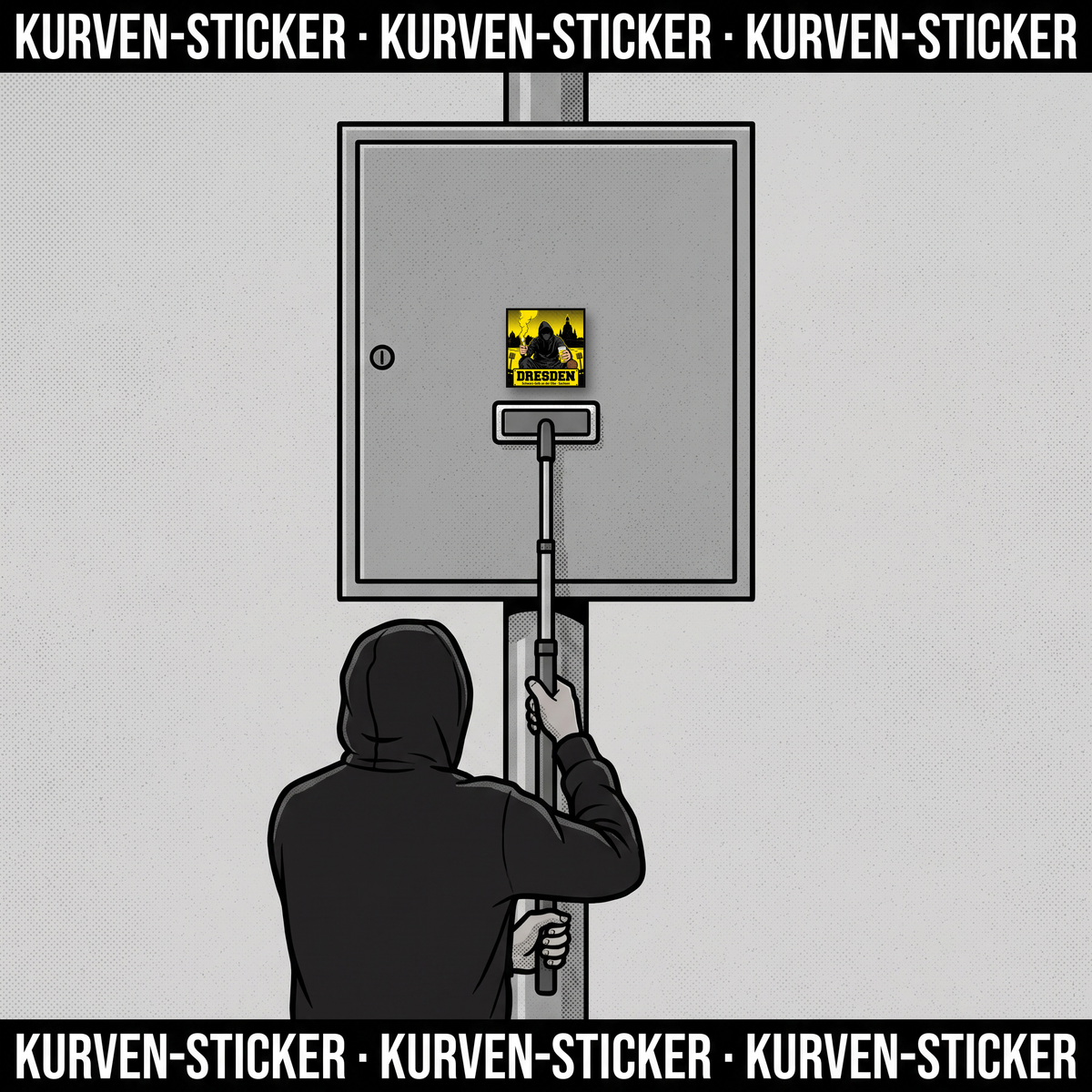 Fan Aufkleber Dresden für die Kurve kaufen – Vinyl Sticker wetterfest – mit Aufkleberstab