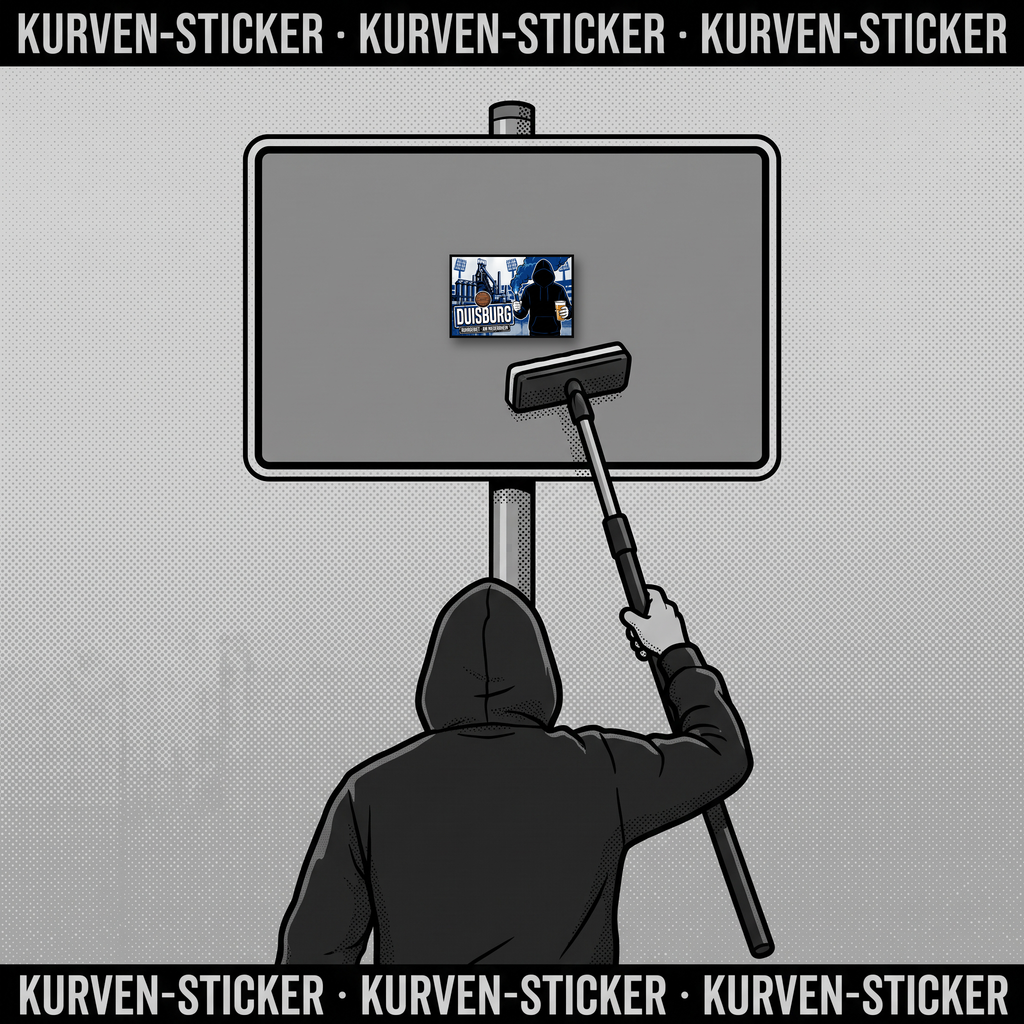 Duisburg Fußball Sticker kaufen – Vinyl Sticker für die Kurve, wetterfest – mit Stickerstab