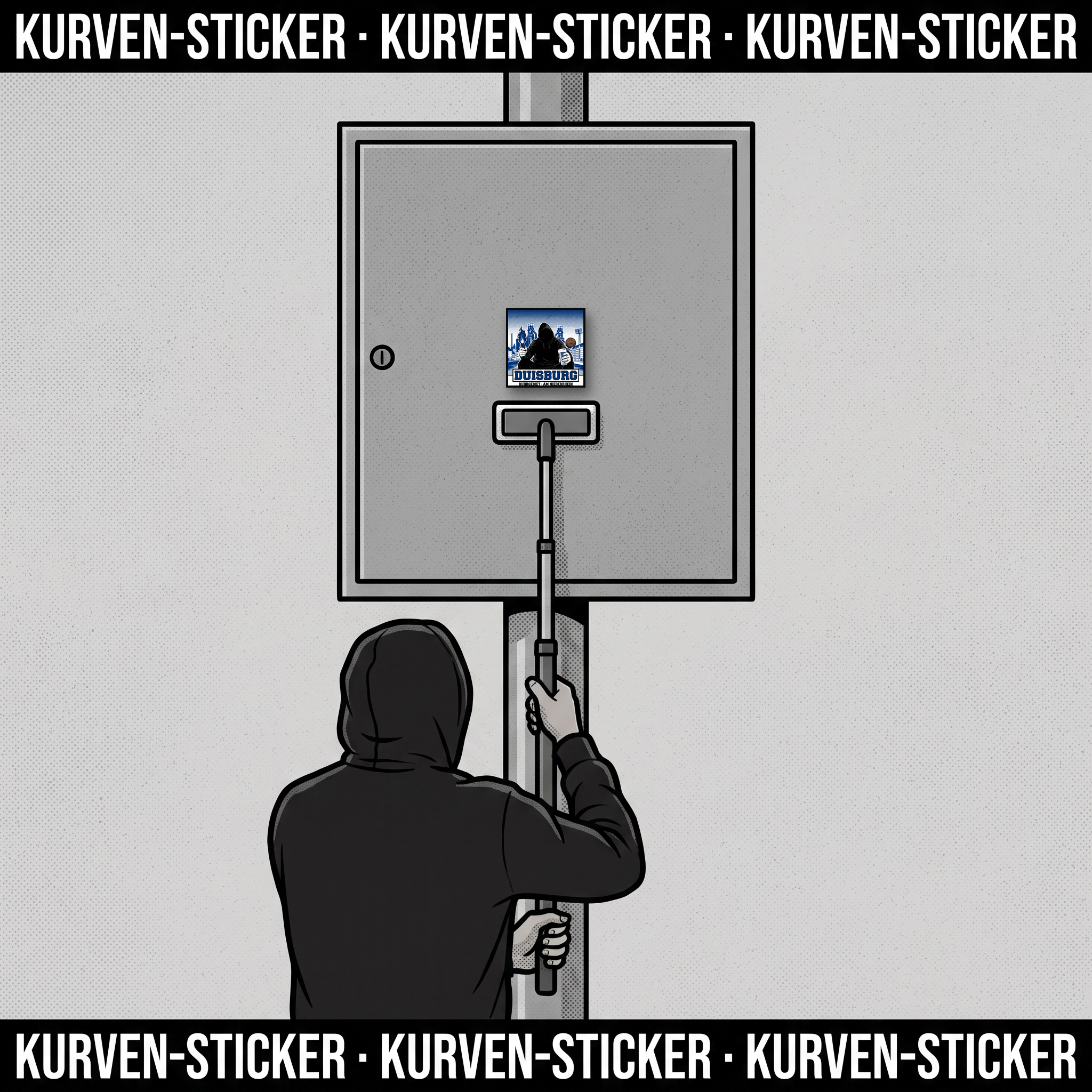 Fußball Aufkleber Duisburg kaufen – Vinyl Sticker für die Kurve, wetterfest – mit 1m Teleskopstab