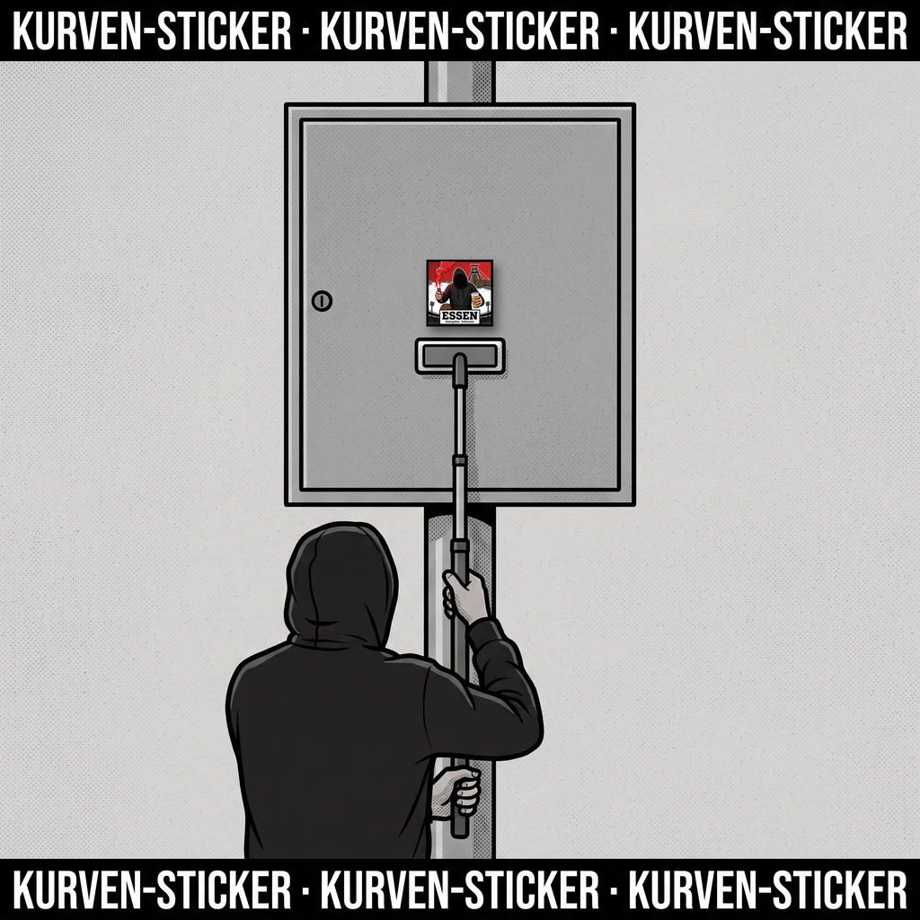 Essen Ultra Aufkleber kaufen – Vinyl Sticker für die Kurve, wetterfest – mit 1m Teleskopstab