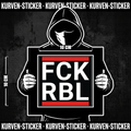 FCK RBL Aufkleber – Ultra Sticker, Charakter hält den Sticker