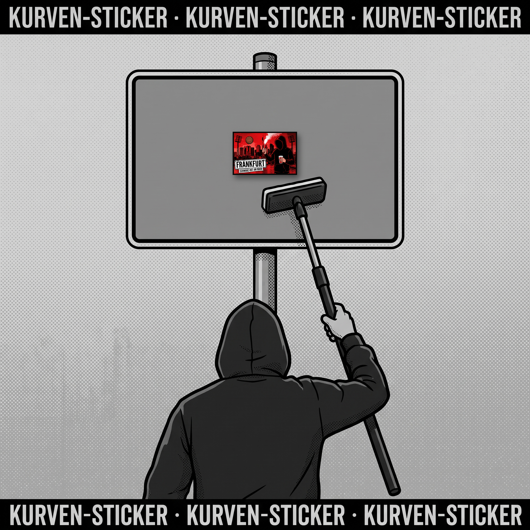 Frankfurt Ultra Sticker kaufen – Vinyl Sticker für die Kurve, wetterfest – mit Teleskopstab