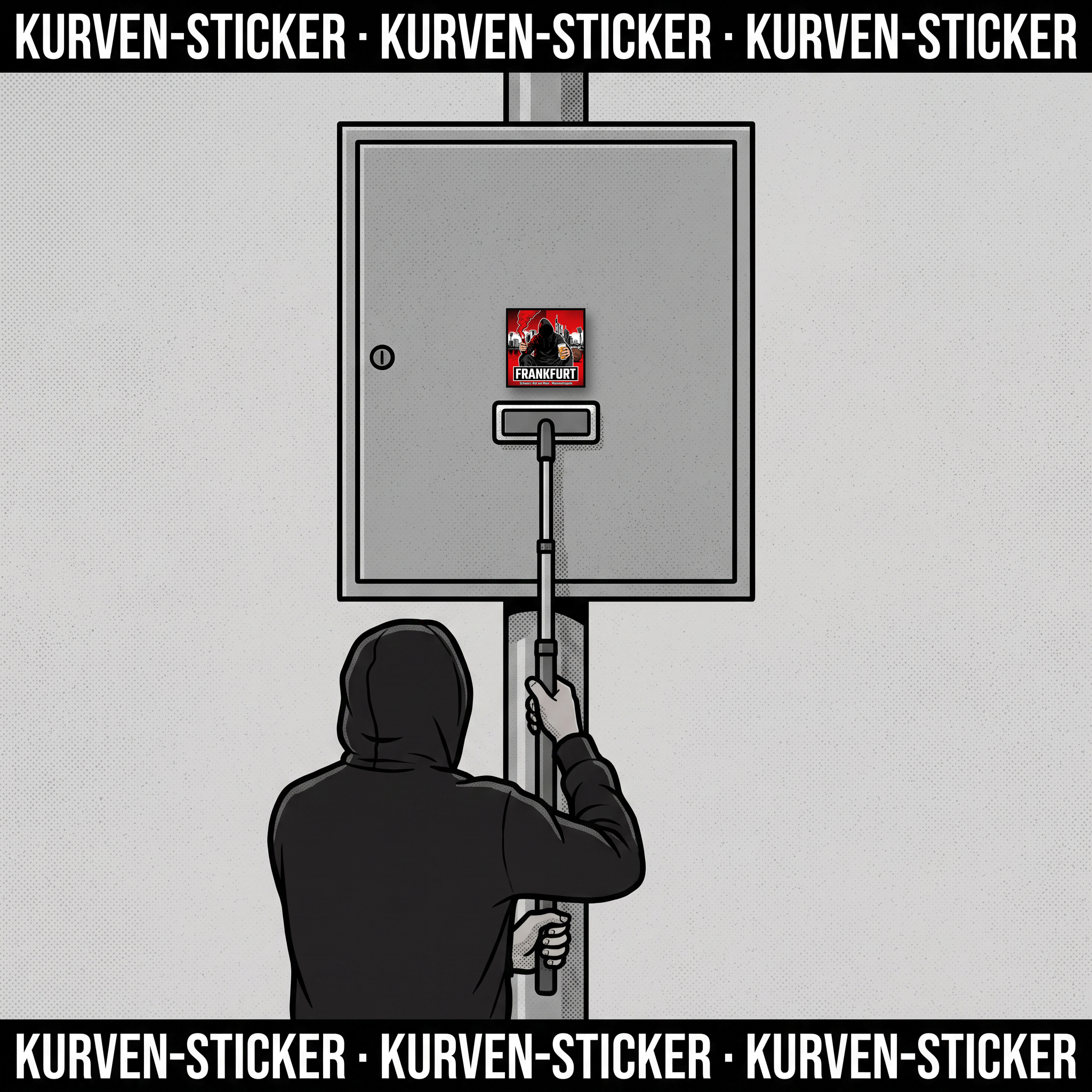 Frankfurt Fan Sticker für den Block kaufen – Vinyl Sticker wetterfest – mit Aufkleberstab