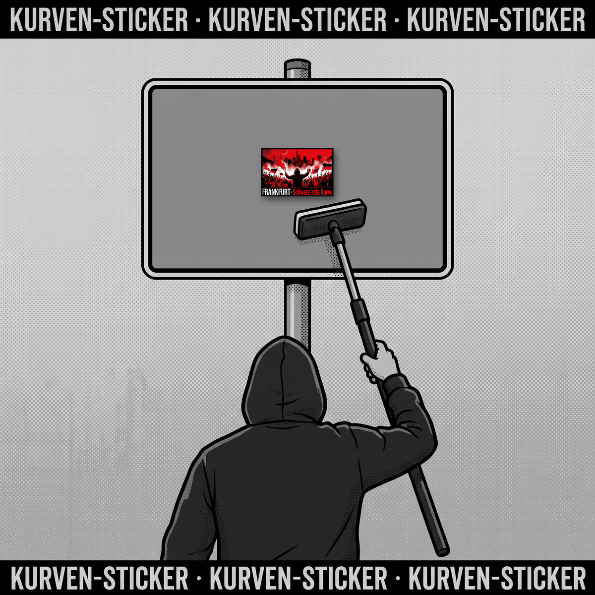 Frankfurt Fußball Sticker kaufen – Vinyl Sticker für die Kurve, wetterfest – mit Stickerstab