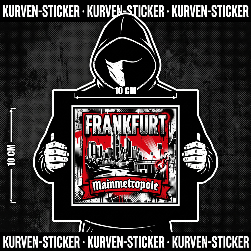 Fußball Aufkleber Frankfurt kaufen – Vinyl Sticker für die Kurve, wetterfest – Charakter haelt den Sticker