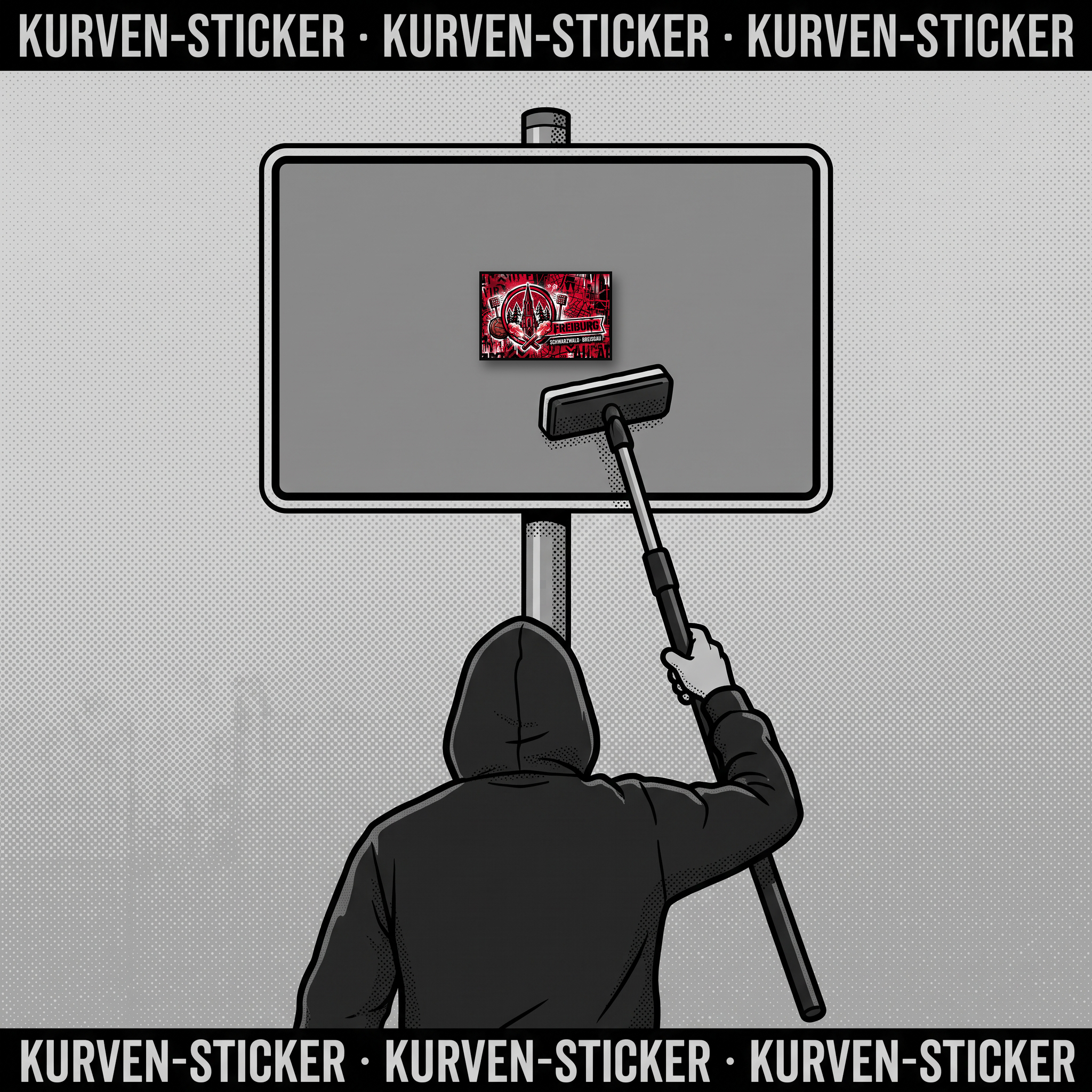 Ultra Freiburg Aufkleber kaufen – Vinyl Sticker für die Kurve, wetterfest – mit Teleskopstab