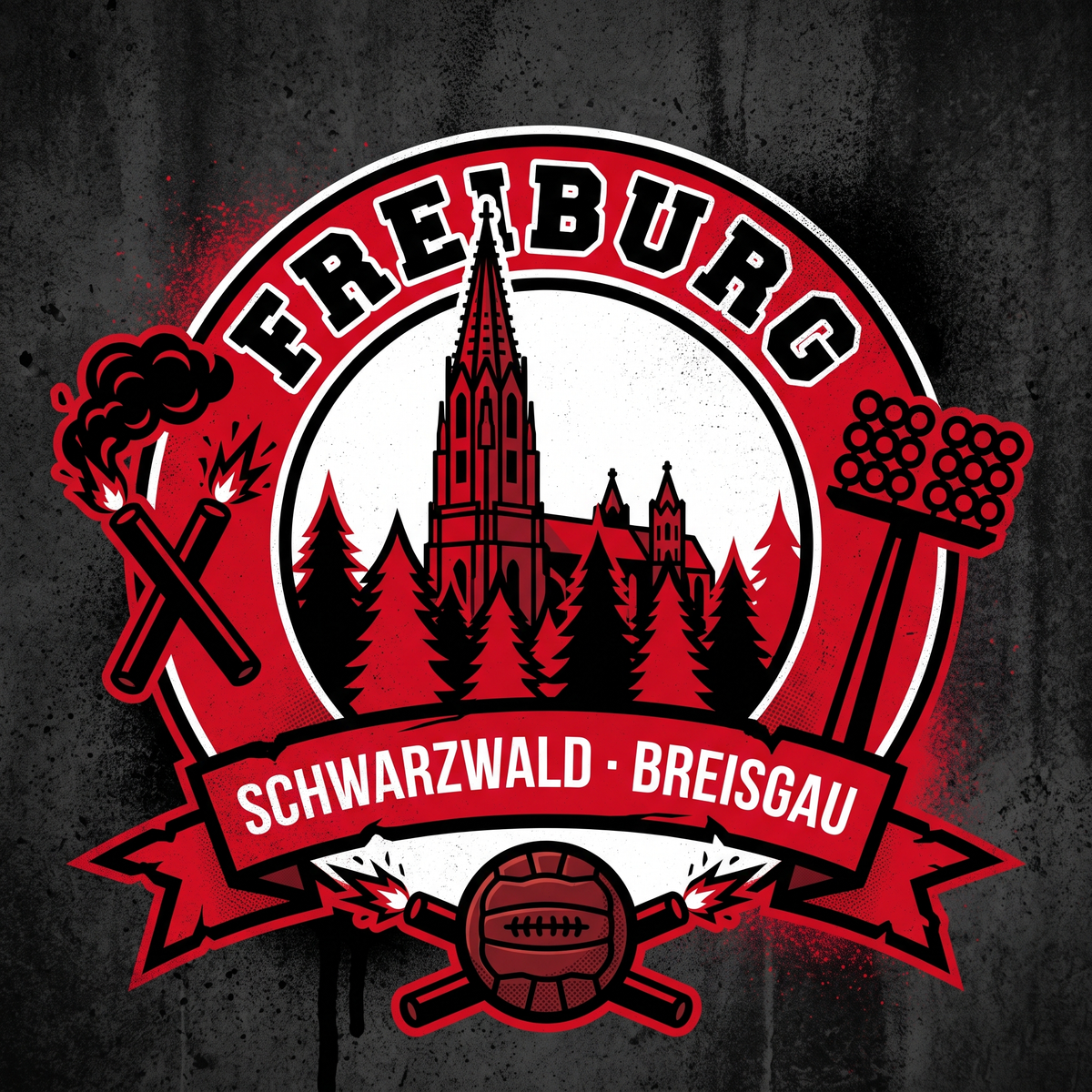 Fußball Aufkleber Freiburg kaufen – Vinyl Sticker für die Kurve, wetterfest